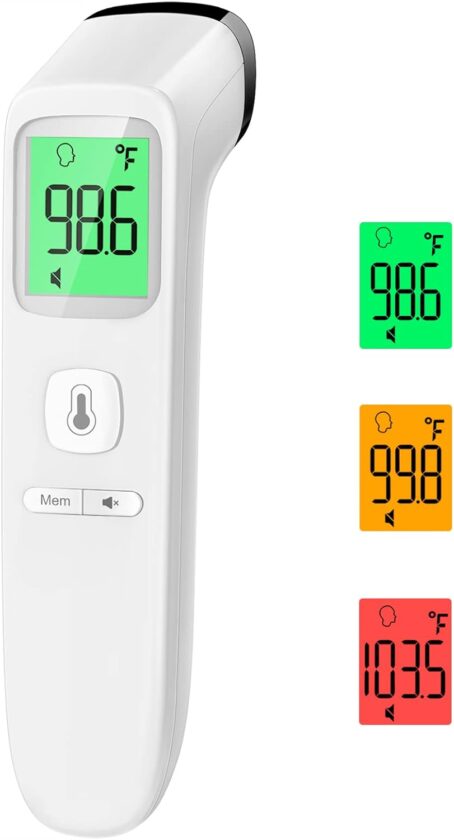 No-Touch Thermometer for Adults and Kids, Accurate Digital Baby Thermometer, FSA HSA Eligible, Fever Alarm & Silent Mode, 2 in 1 Forehead & Object